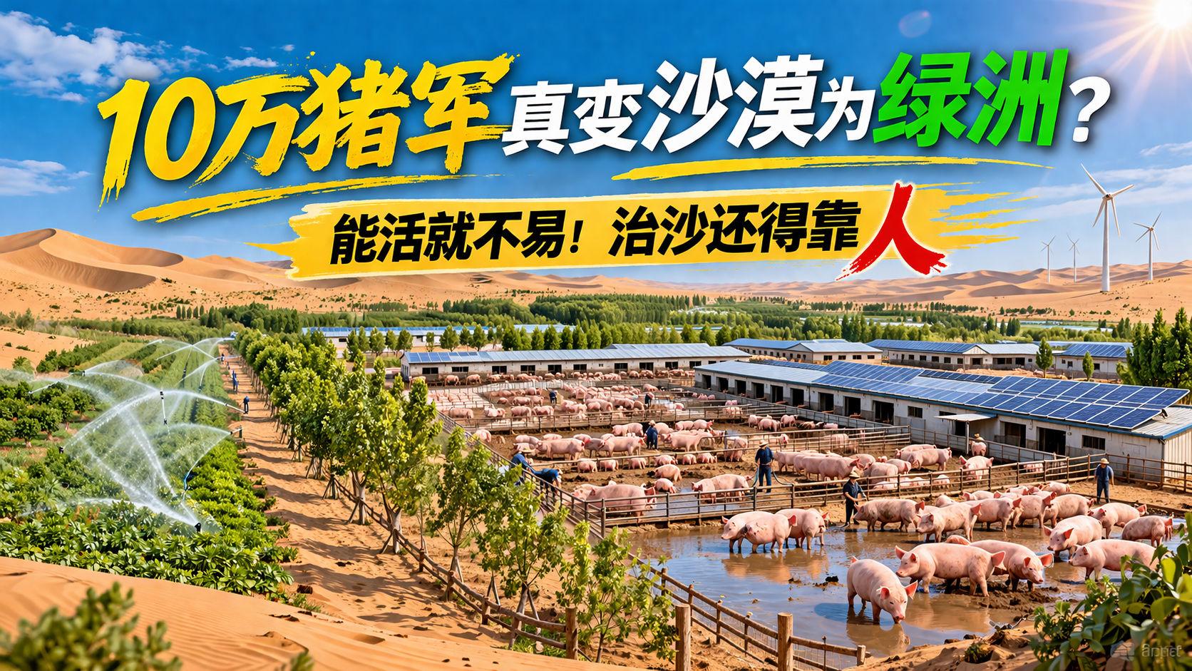 10万猪军真变沙漠为绿洲