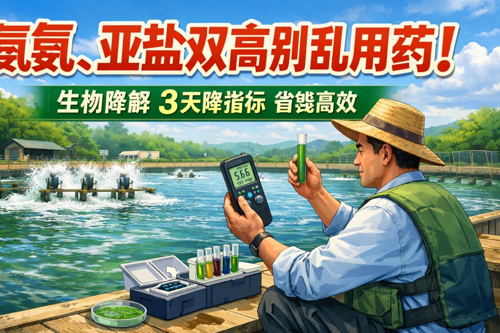 【调水】氨氮、亚盐双高别乱用药！生物降解，3天降指标，省钱高效
