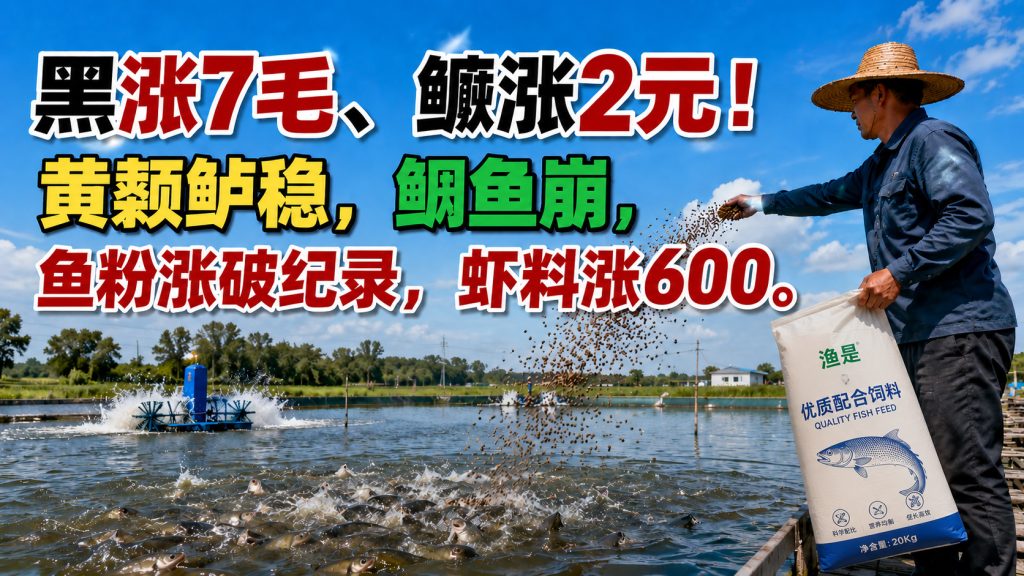 【鱼价】黑鱼鳜鱼涨，黄颡鲈稳，鮰崩，饲料涨价应对策略，操作建议
